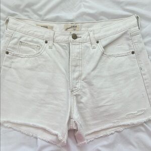 Universal Thread White Jean Shorts Raw Hem
